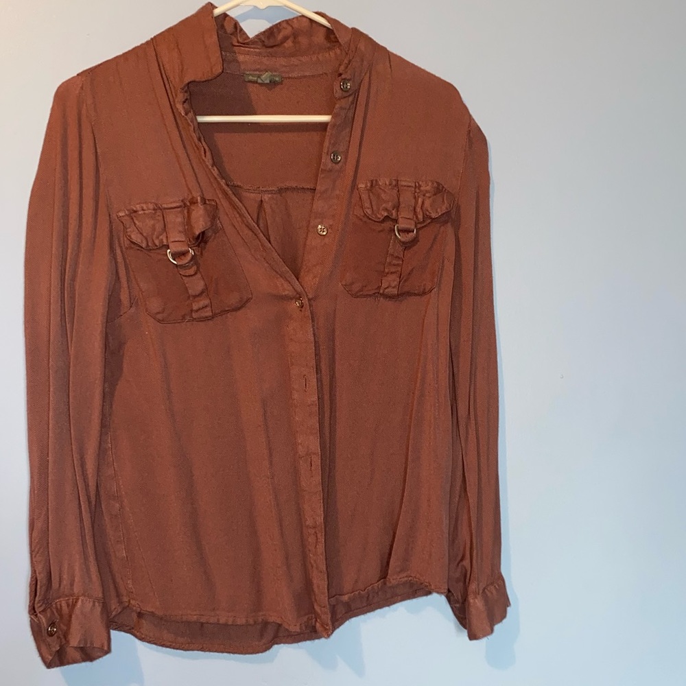 Dark Pink Button Down